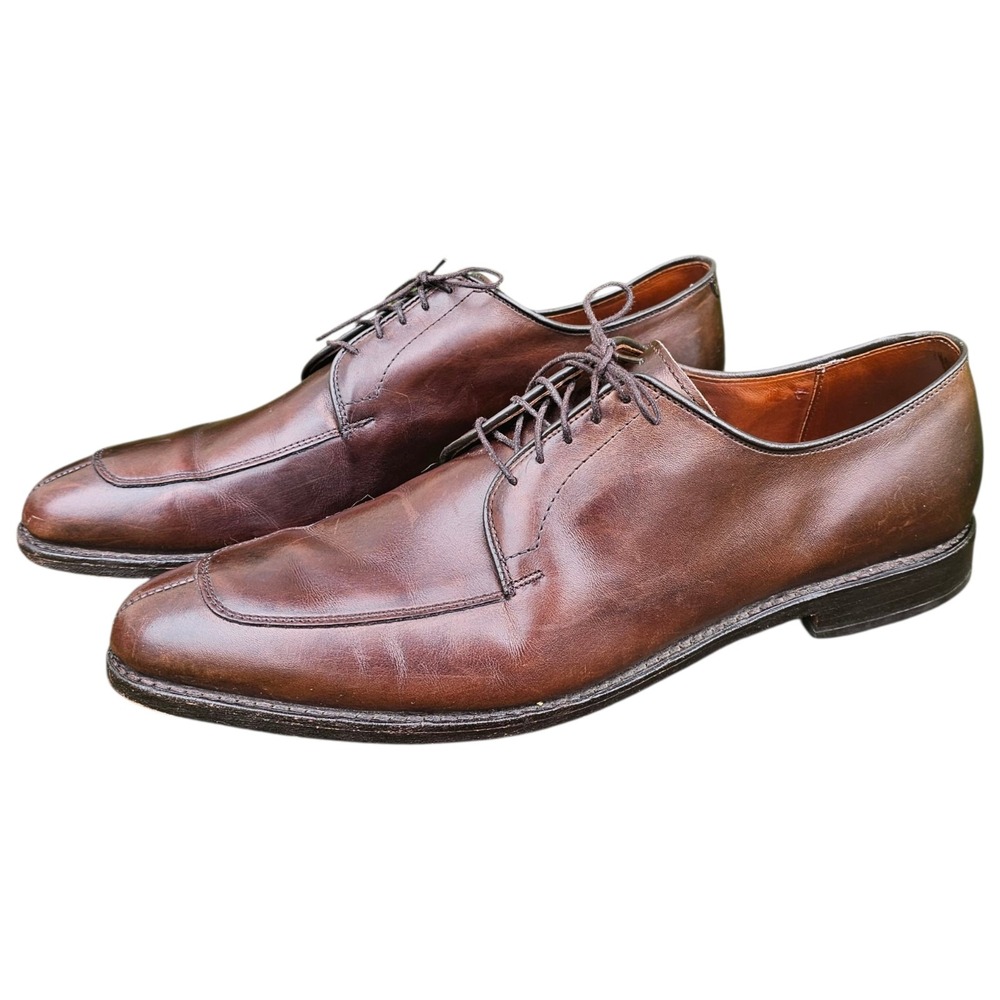 Allen Edmonds 13 Delray Brown Leather Oxford Dress Shoe Lace Up Split Toe Derby